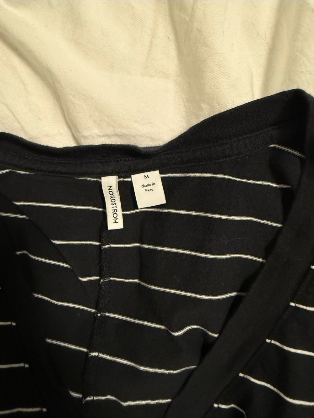 Nordstrom Black and White Striped V-Neck Tank - Picture 4 of 4
